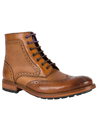 Ted Baker Sealls 3 Leather Brogue Boots, Tan