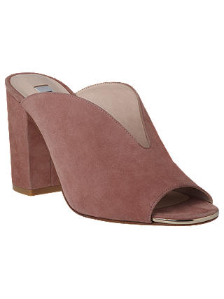 L.K. Bennett Carmela Block Heeled Mule Sandals, Dark Pink