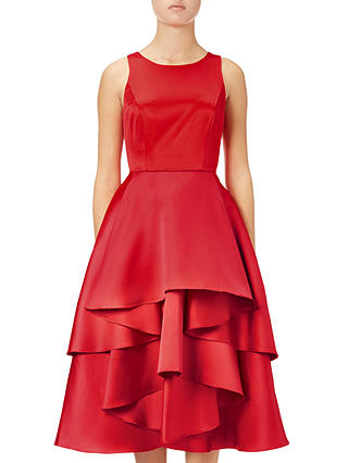 Adrianna Papell Sleeveless Fit And Flare Cocktail Dress, Persimmon Red