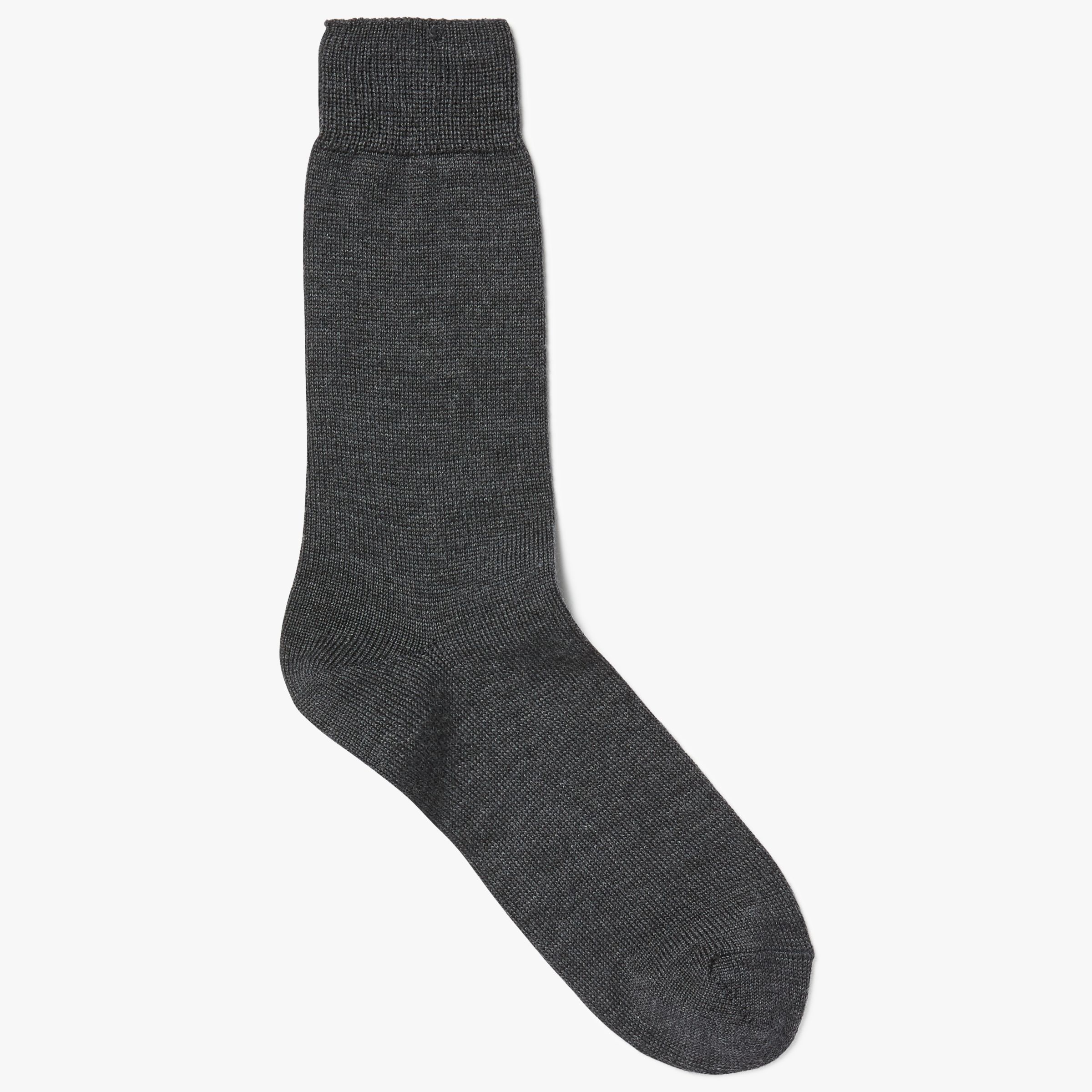 John Lewis & Partners Made in Italy Merino Blend Short Socks, Grey, M