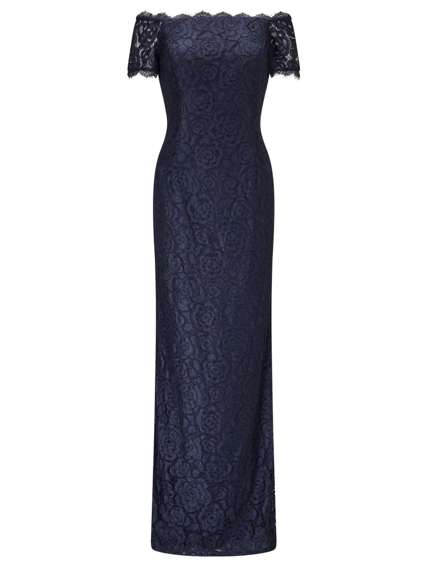 Adrianna Papell Off Shoulder Lace Gown, Midnight
