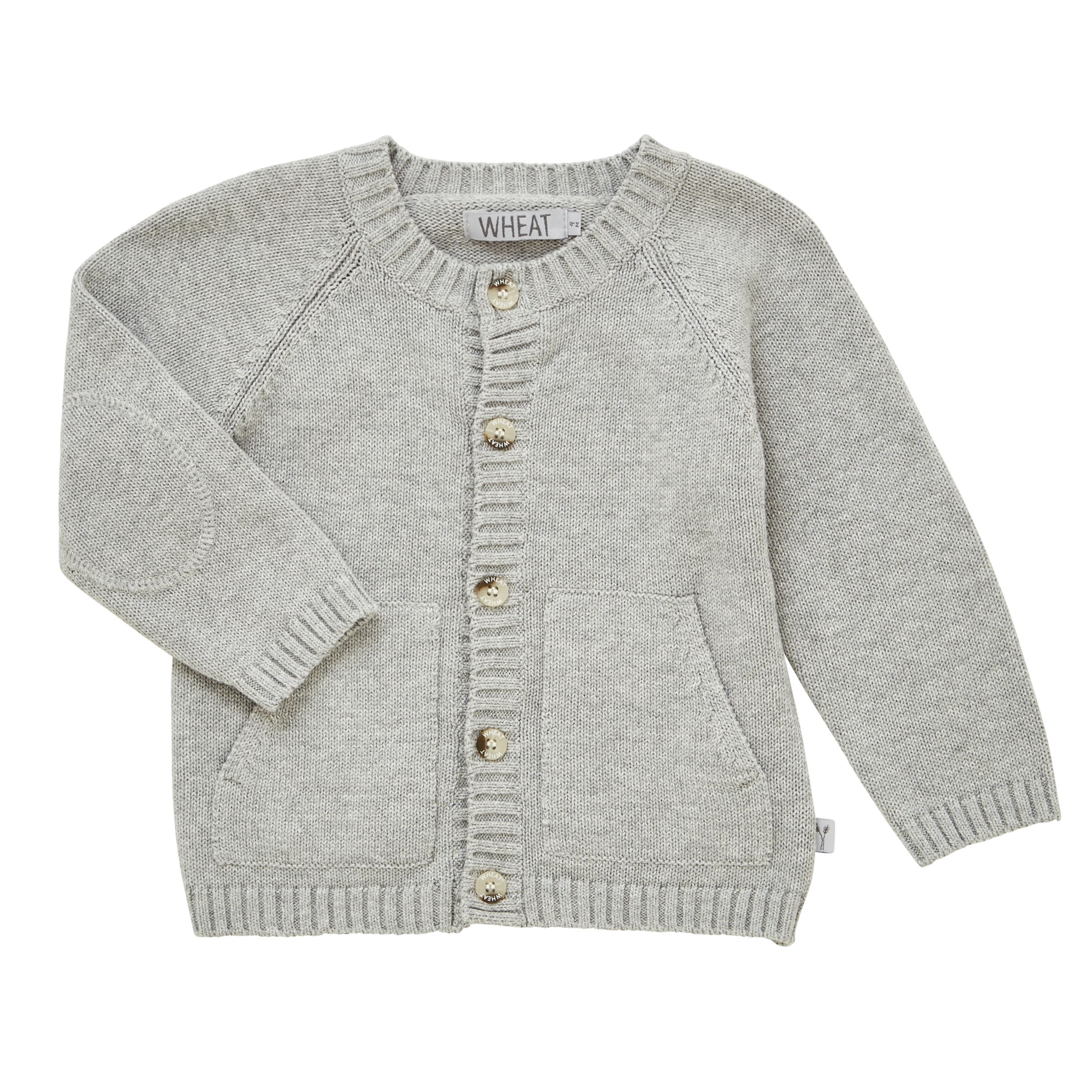 Wheat Baby Knitted Cardigan, Grey at 