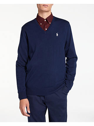 Polo Golf by Ralph Lauren Long Sleeve V-Neck Sweater, French Navy