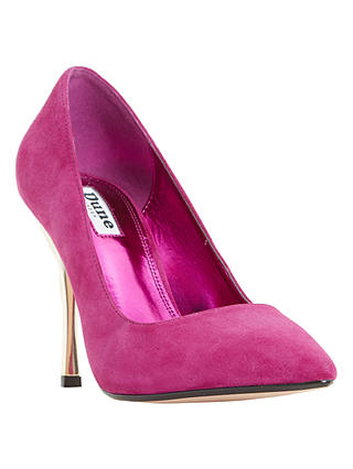 Dune Buds Stiletto Heeled Court Shoes, Pink Suede