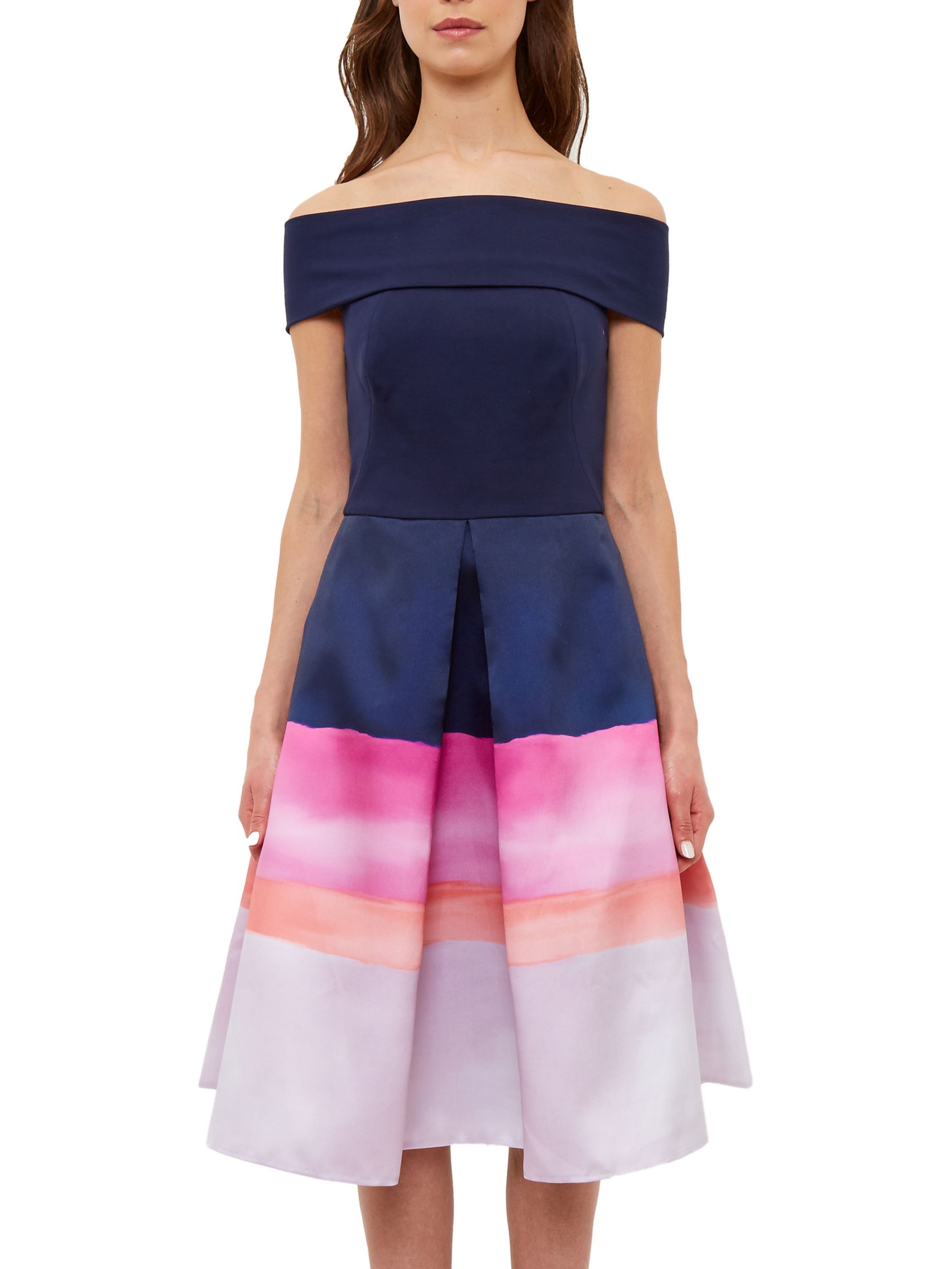 ted baker navy bardot dress