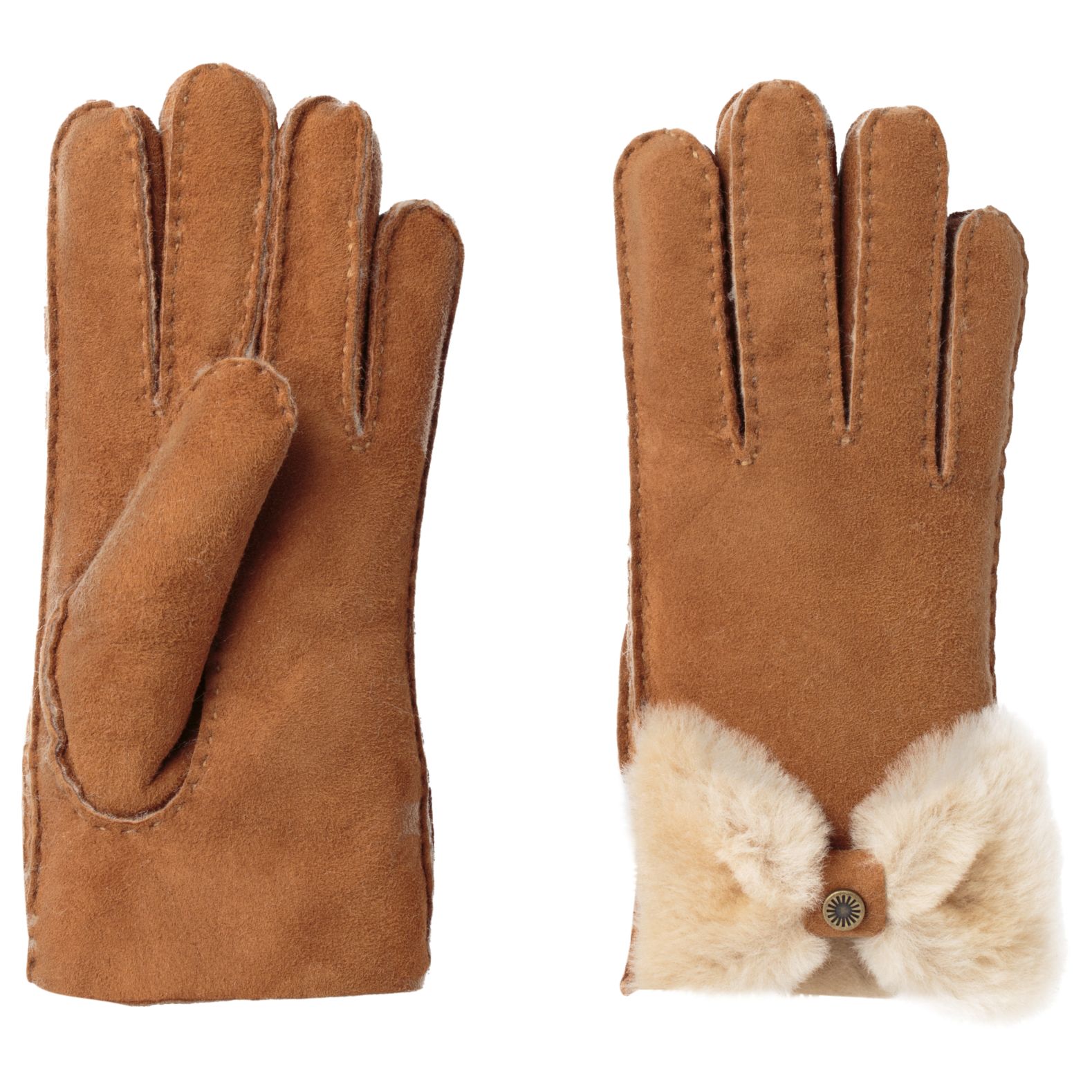 UGG Shearling Sheepskin Bow Gloves at John Lewis & Partners