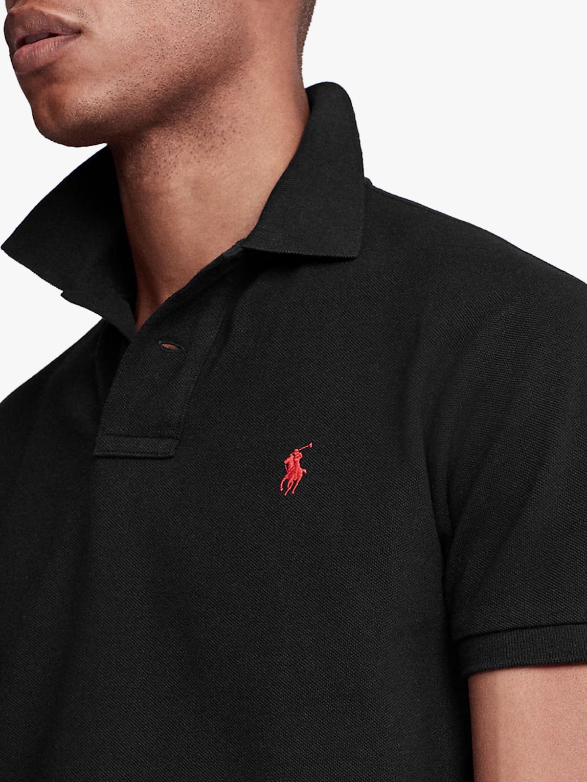 Polo Ralph Lauren Short Sleeve Slim Fit Polo Shirt, Polo Black at John  Lewis & Partners