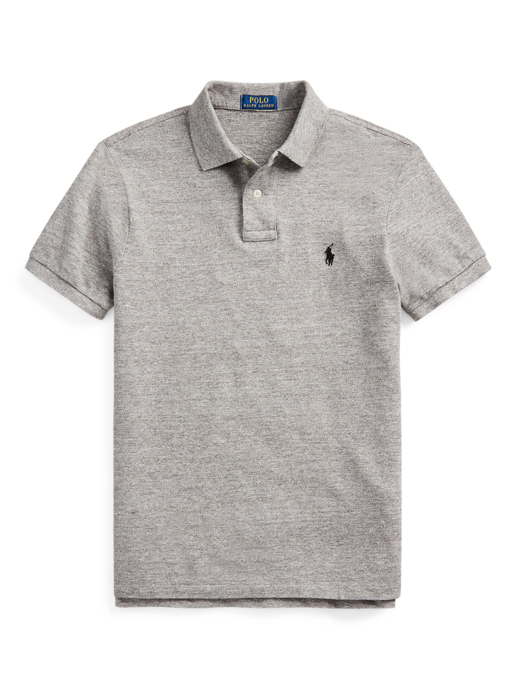 Polo Ralph Lauren Slim Fit Polo Top, Canterbury Heather at John Lewis ...