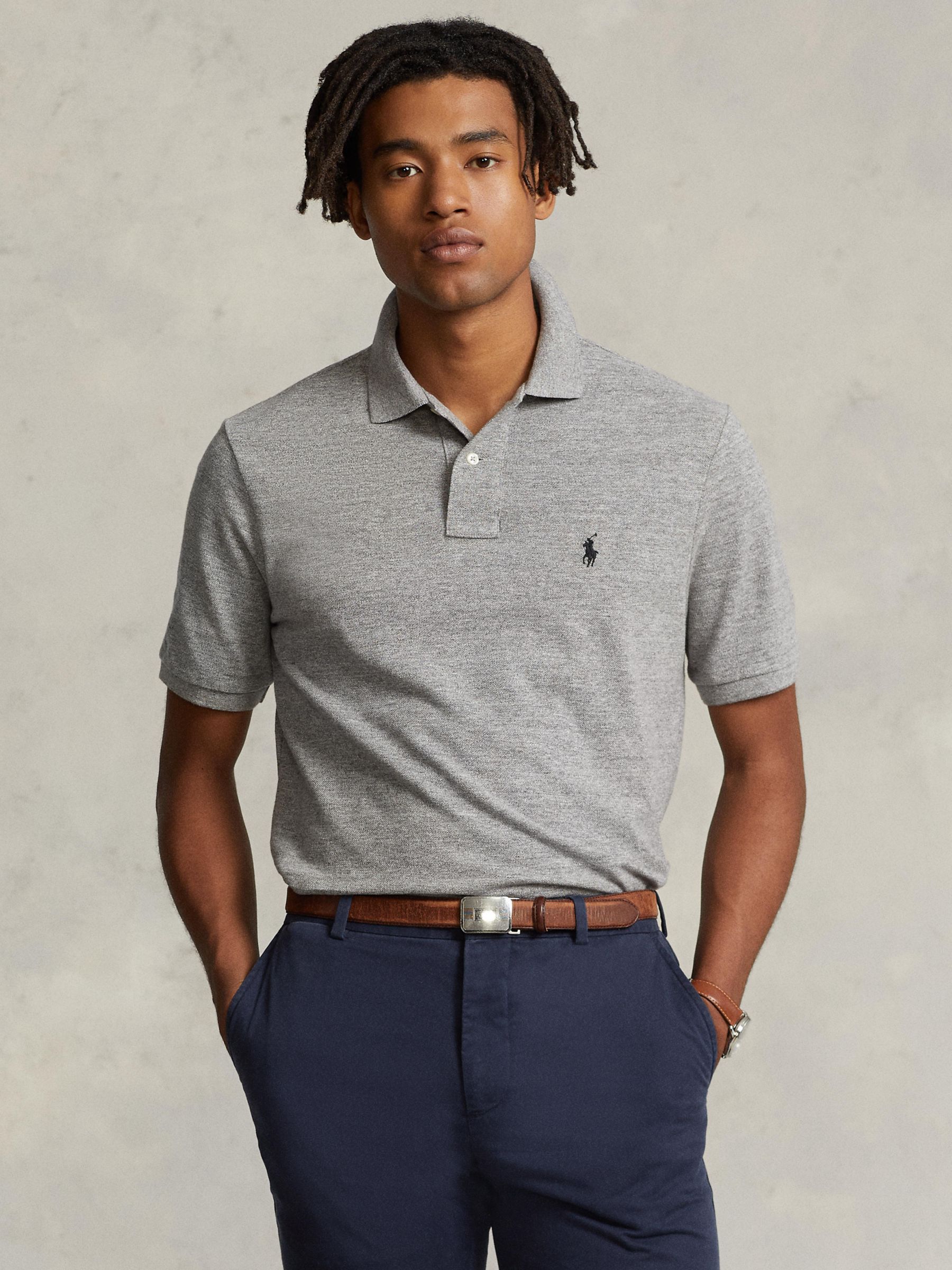 POLO RALPH LAUREN CLASSIC FIT FLAG-EMBROIDERED POLO SHIRT, Blue Men's Polo  Shirt