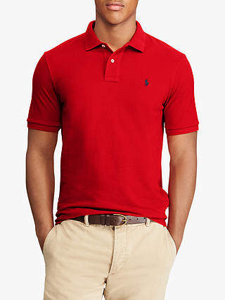 Polo Ralph Lauren Slim Fit Polo Top, Red at John Lewis & Partners