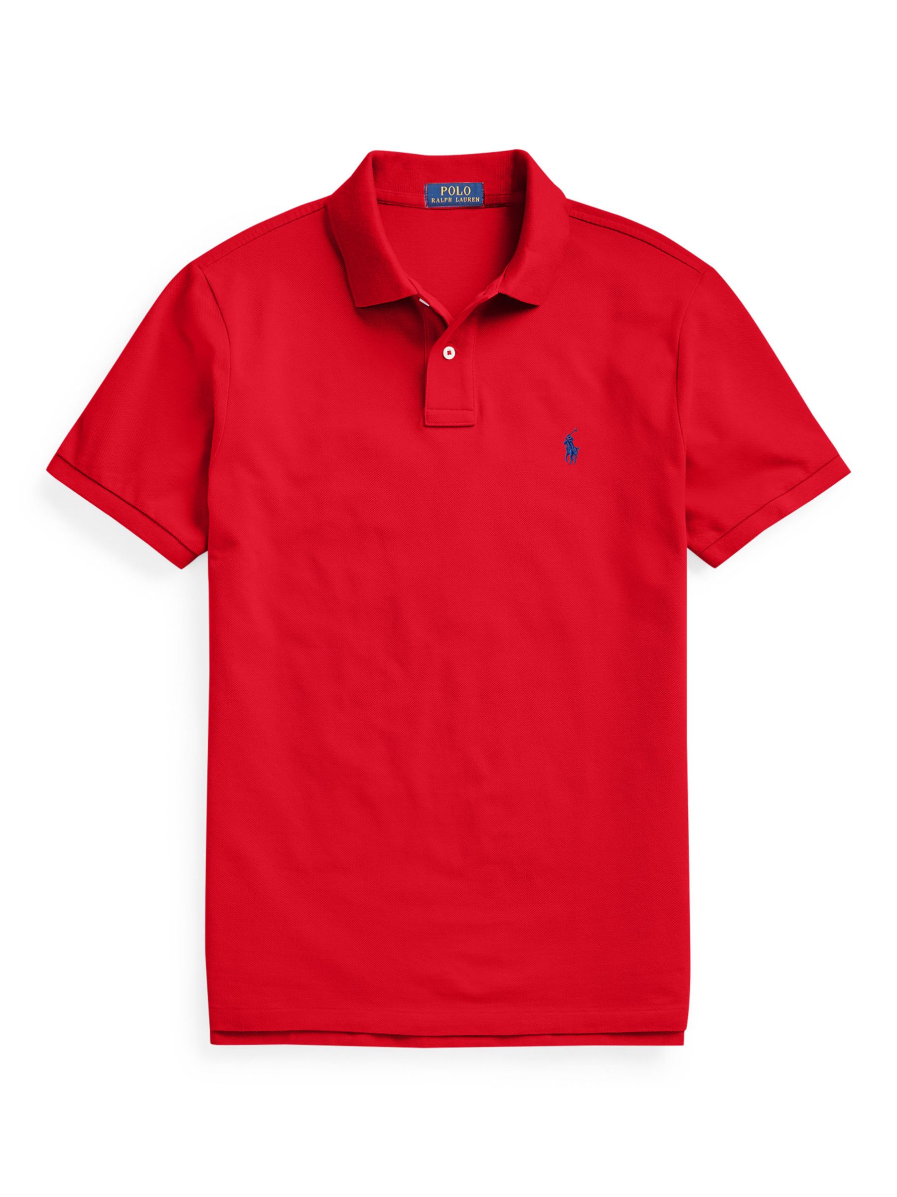 Polo Ralph Lauren Custom Slim Polo Shirt, Red at John Lewis & Partners