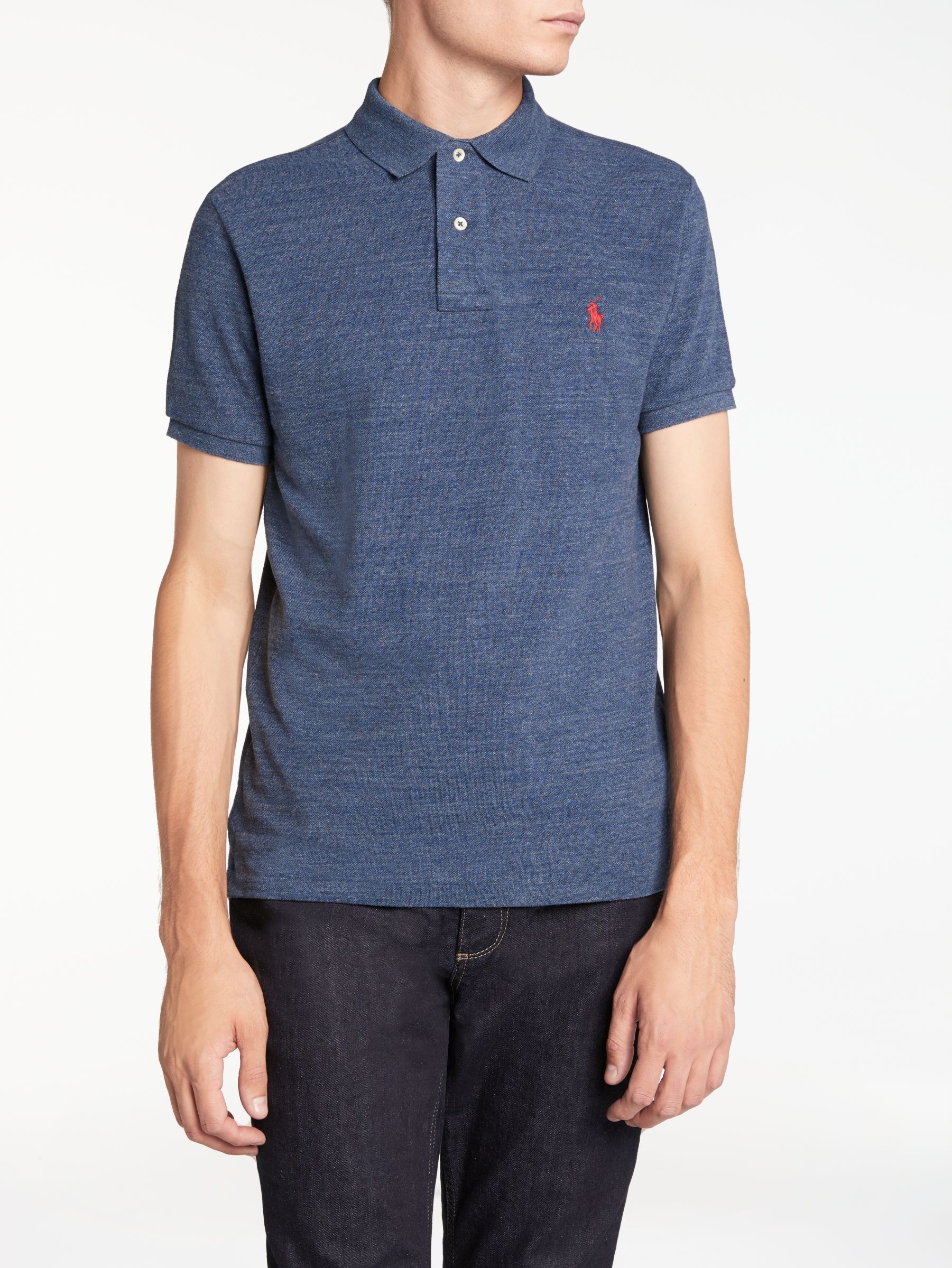 Polo Ralph Lauren Slim Fit Polo Shirt, Classic Royal Heather at John Lewis  & Partners