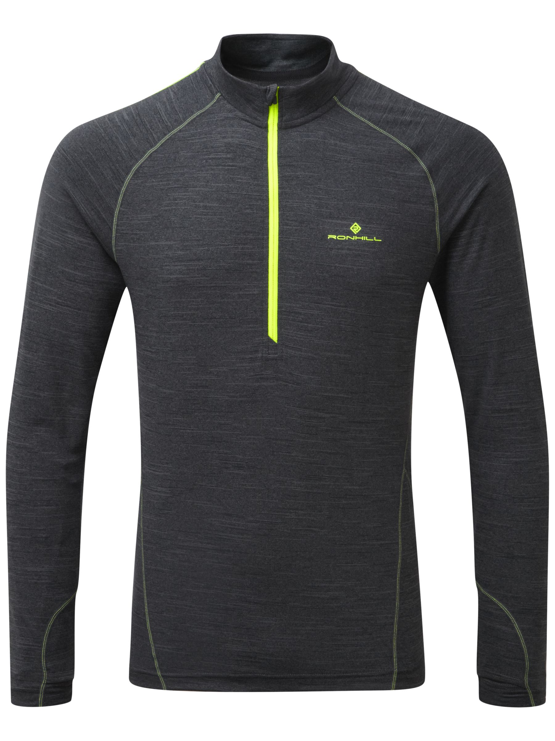 Ronhill Stride Thermal 1/2 Zip Long Sleeve Running Top, Charcoal at John Lewis & Partners