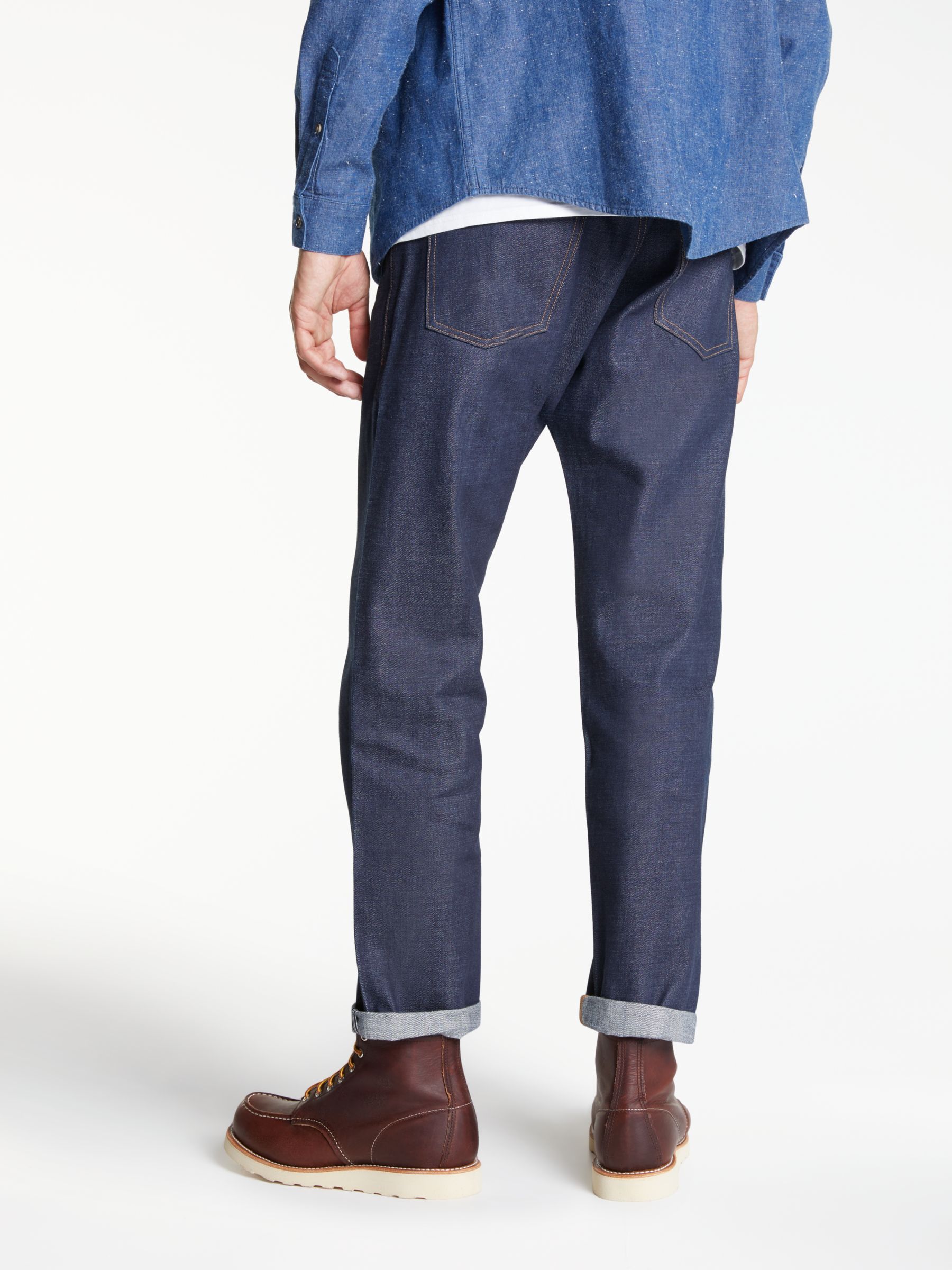Levi's Made & Crafted Rail Straight Non-Stretch Selvedge Jeans, Dark at ...