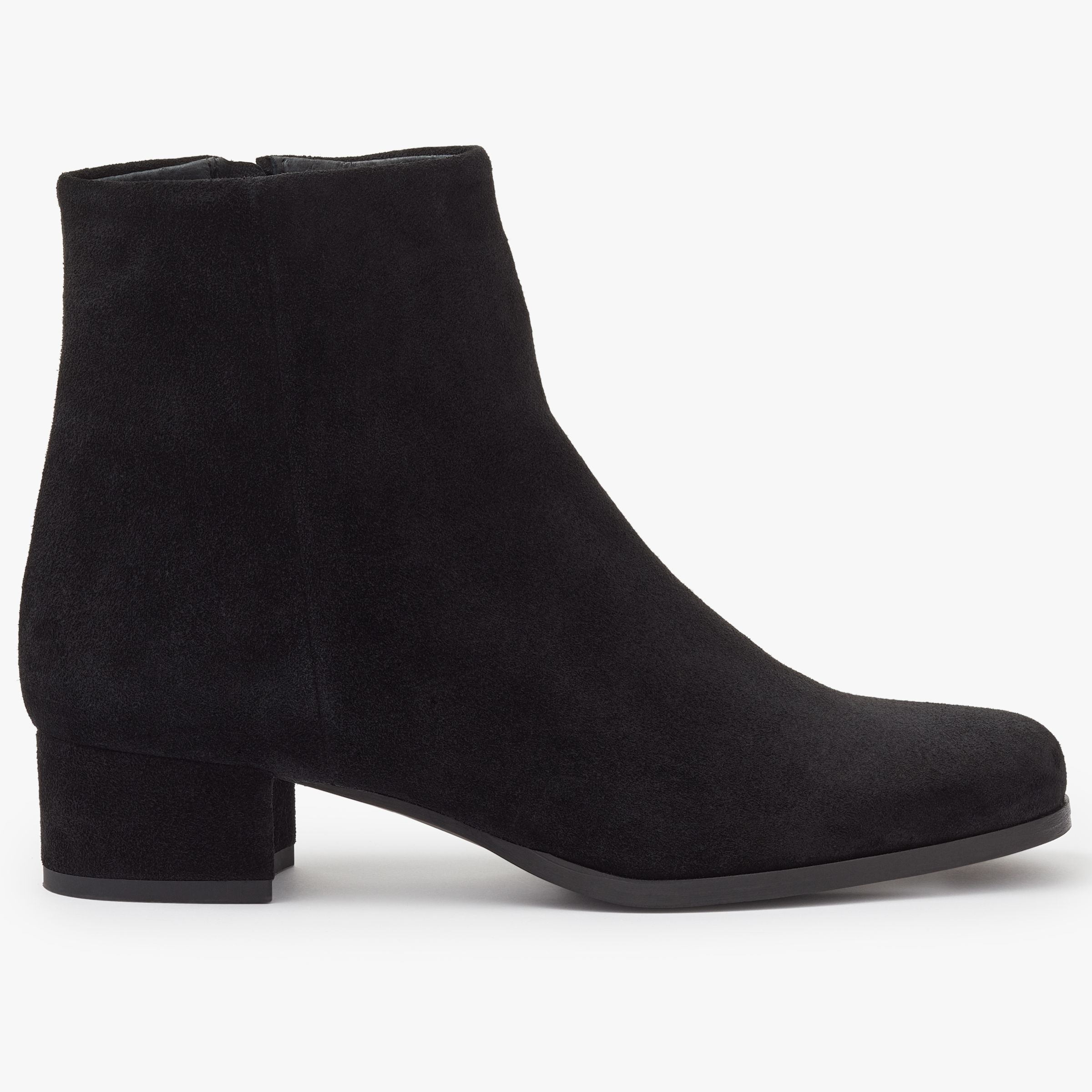 black suede block heel boots