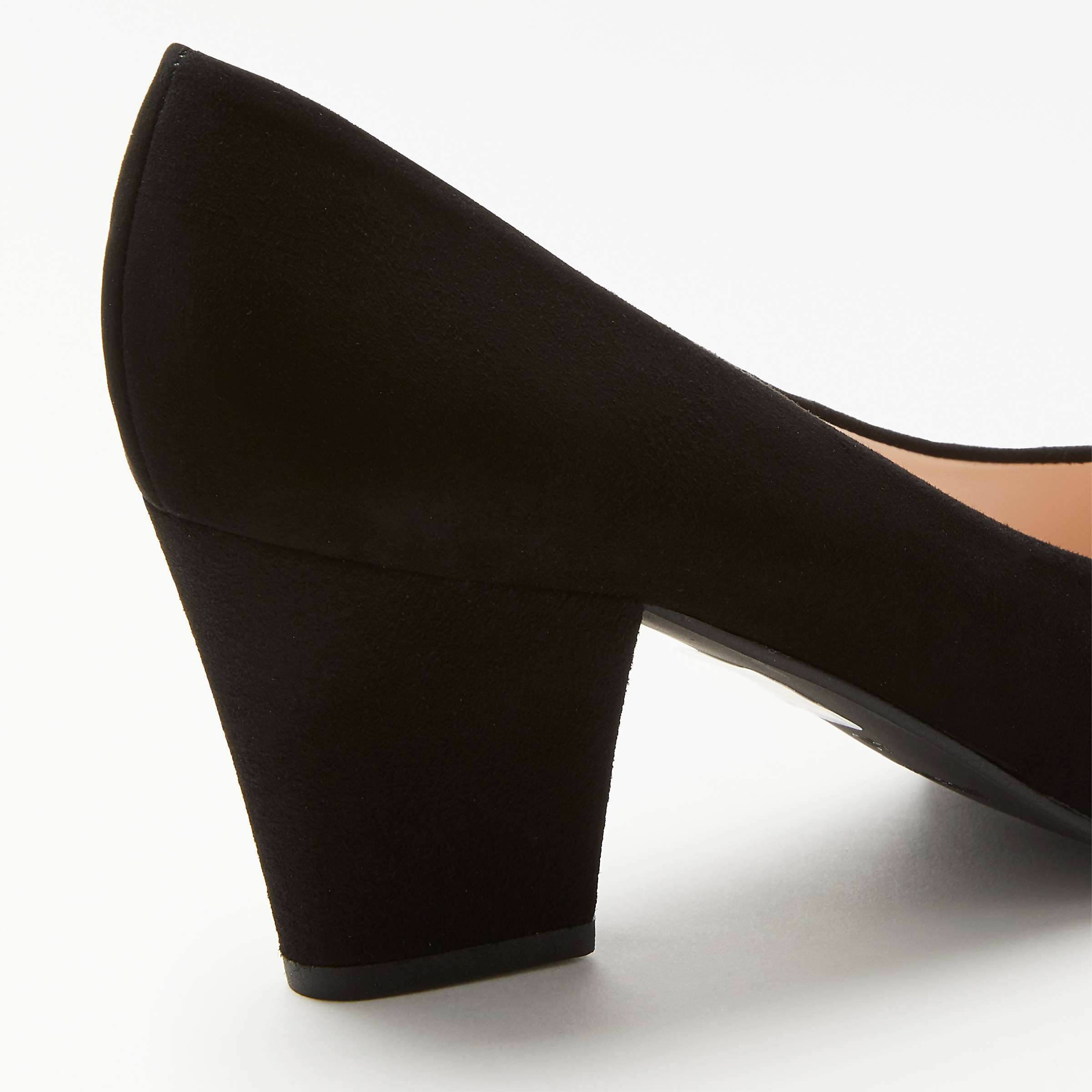 Buy John Lewis Alma Block Heel Court Shoes, Black Suede Online at johnlewis.com