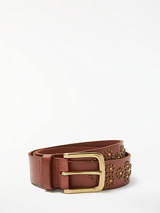 AND/OR Justine Studded Leather Belt, Tan