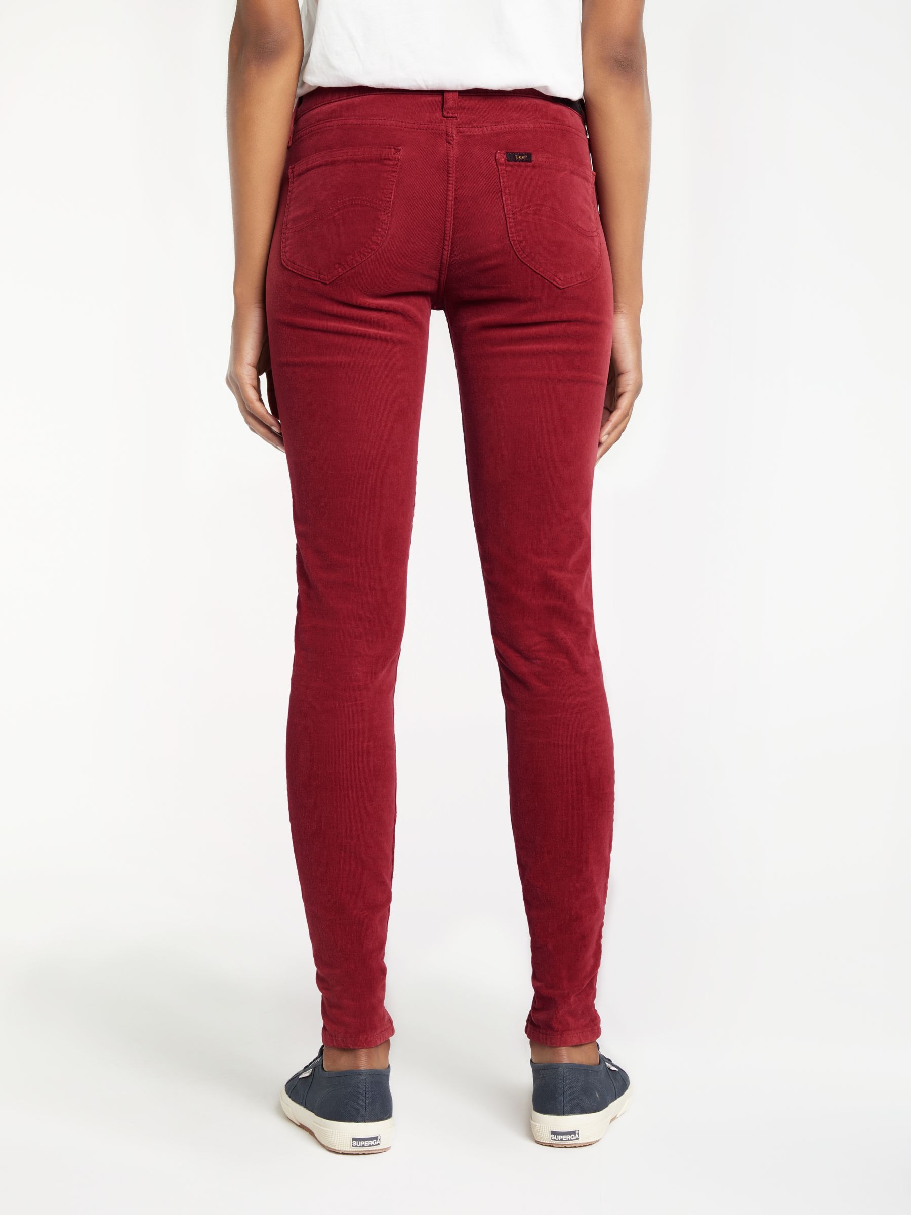 Lee Scarlett High Waist Skinny Corduroy Jeans, Red at John Lewis & Partners