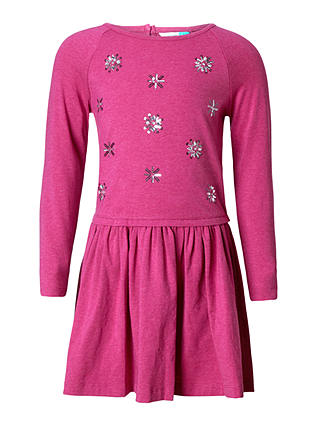 John Lewis & Partners Children's Stars Sequin Dress, Berry