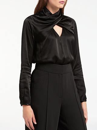 Somerset by Alice Temperley Satin Wrap Neck Blouse