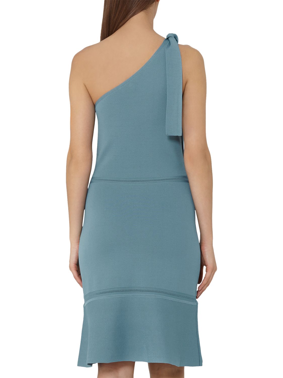 Reiss One Shoulder Knit Dress, Blue at John Lewis & Partners