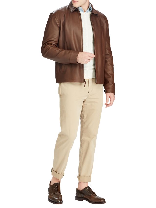 Polo Ralph Lauren Maxwell Leather Jacket, Bison Brown