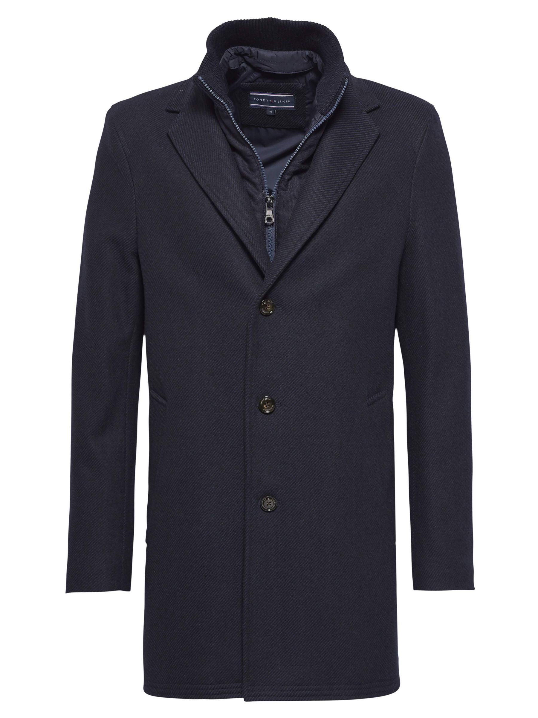Tommy Hilfiger Chase Twill Overcoat, Sky Captain at John Lewis & Partners