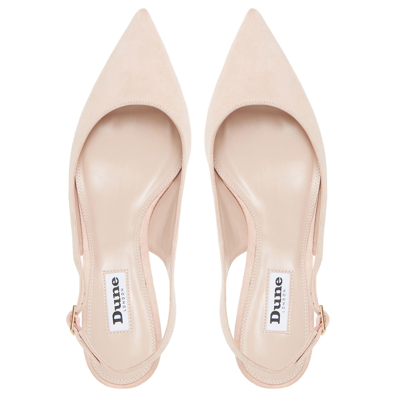 Dune Casandra Kitten Heel Slingback Court Shoes, Blush Suede