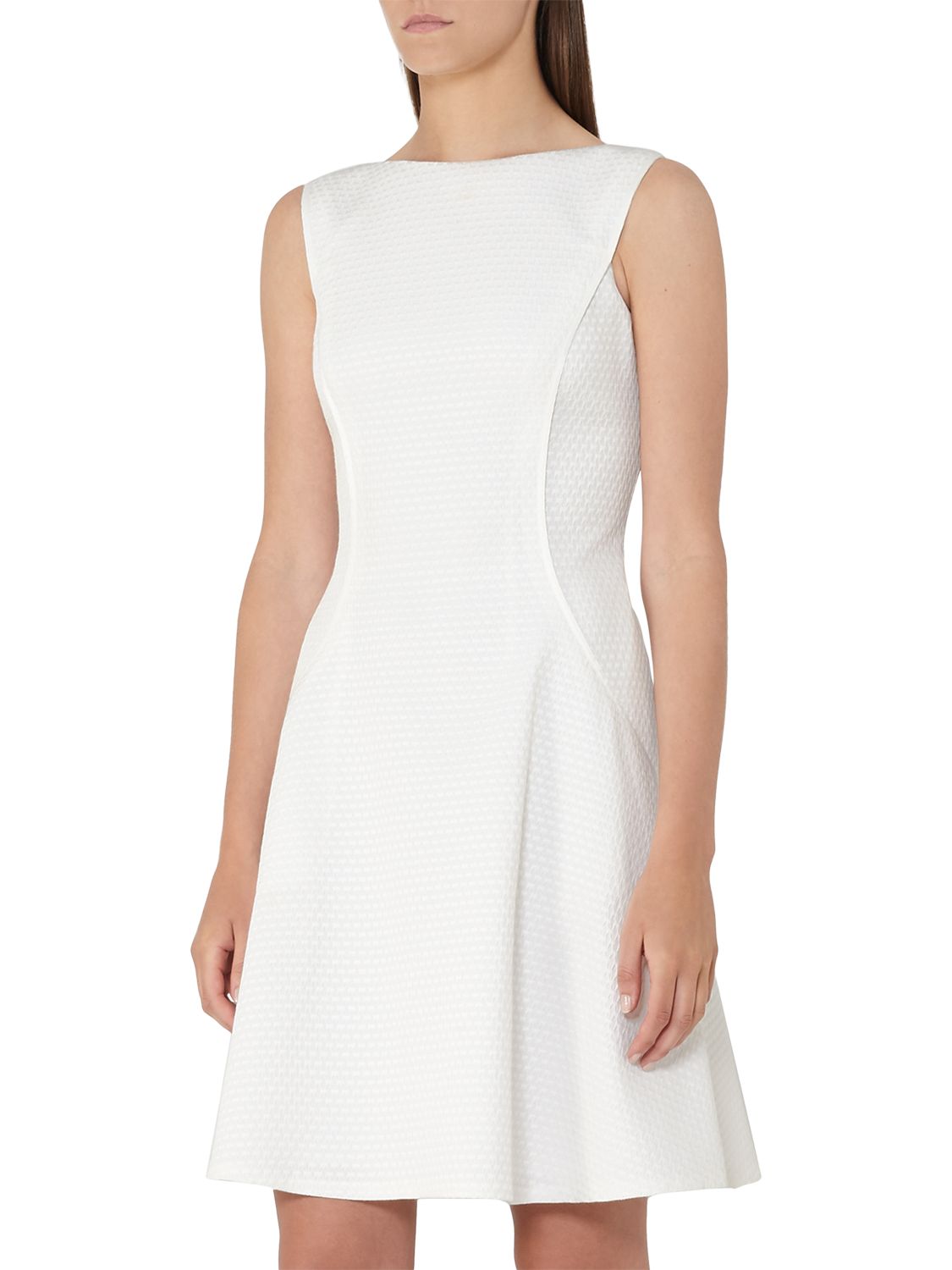 Reiss Cara Textured Dress, Off White