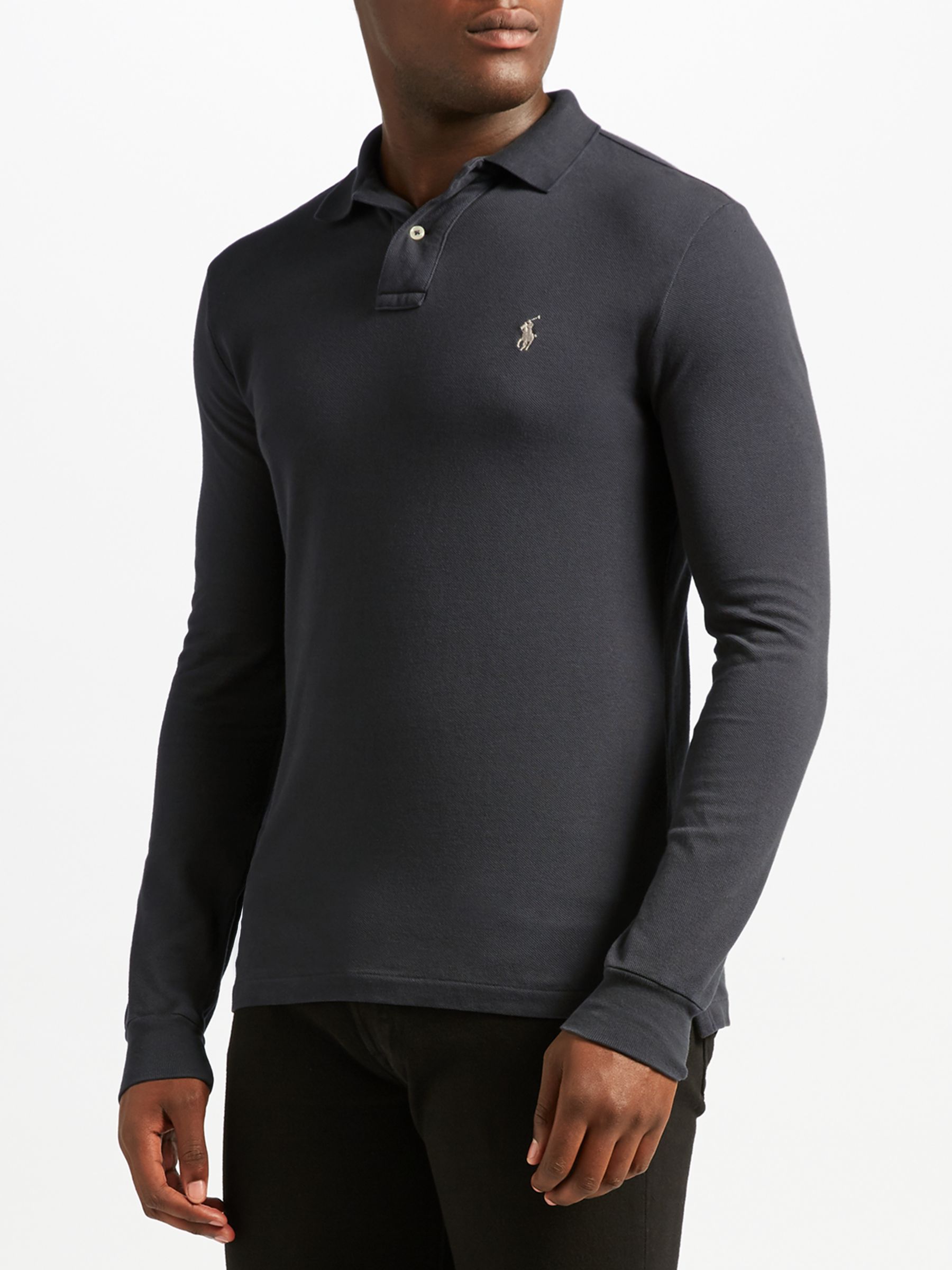 Polo Ralph Lauren Long Sleeve Polo Shirt, Dark Carbon Grey