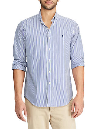Polo Ralph Lauren Long Sleeve Sports Shirt, Blue/White