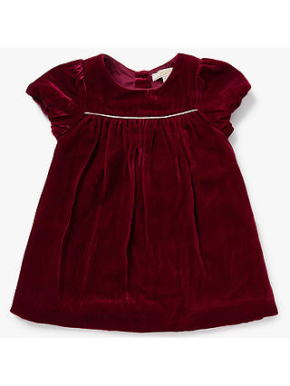 John Lewis Heirloom Collection Baby Velvet Dress, Red