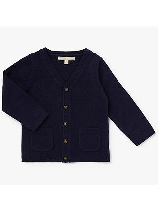 John Lewis Heirloom Collection Baby Knit Cardigan, Navy