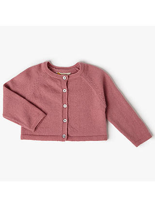 John Lewis Heirloom Collection Baby Knit Cardigan, Pink