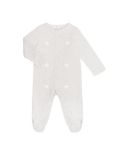 John Lewis & Partners Baby GOTS Organic Cotton Rabbit Velour Sleepsuit, Grey