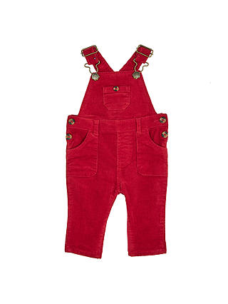 John Lewis & Partners Baby Stretch Dungarees, Red