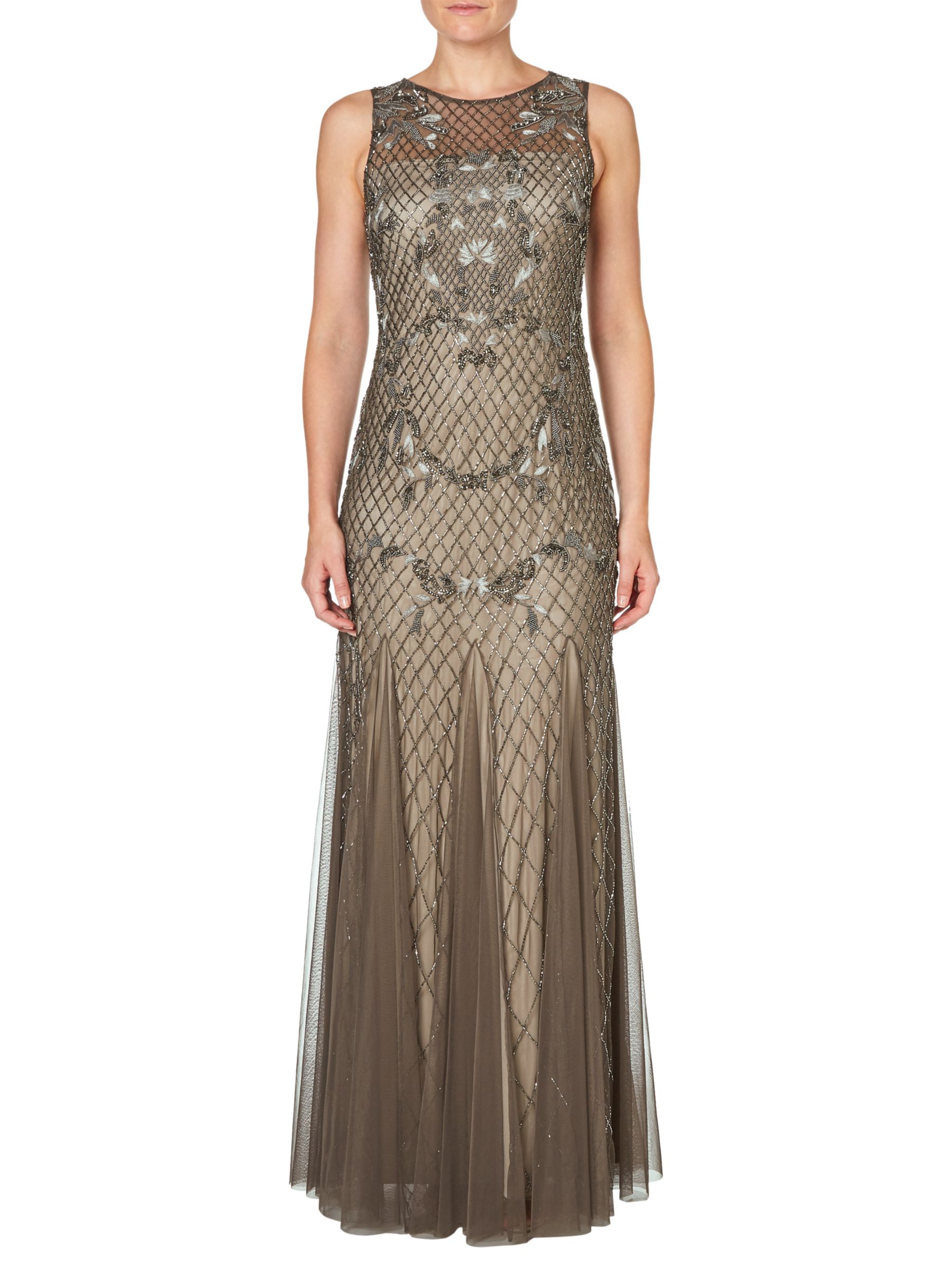 Adrianna Papell Beaded Long Dress, Lead