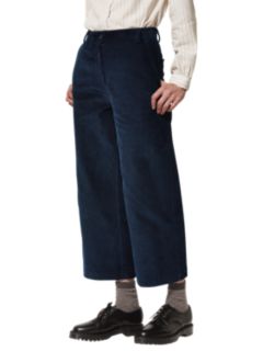 Toast Cropped Corduroy Straight Leg Trousers, Navy