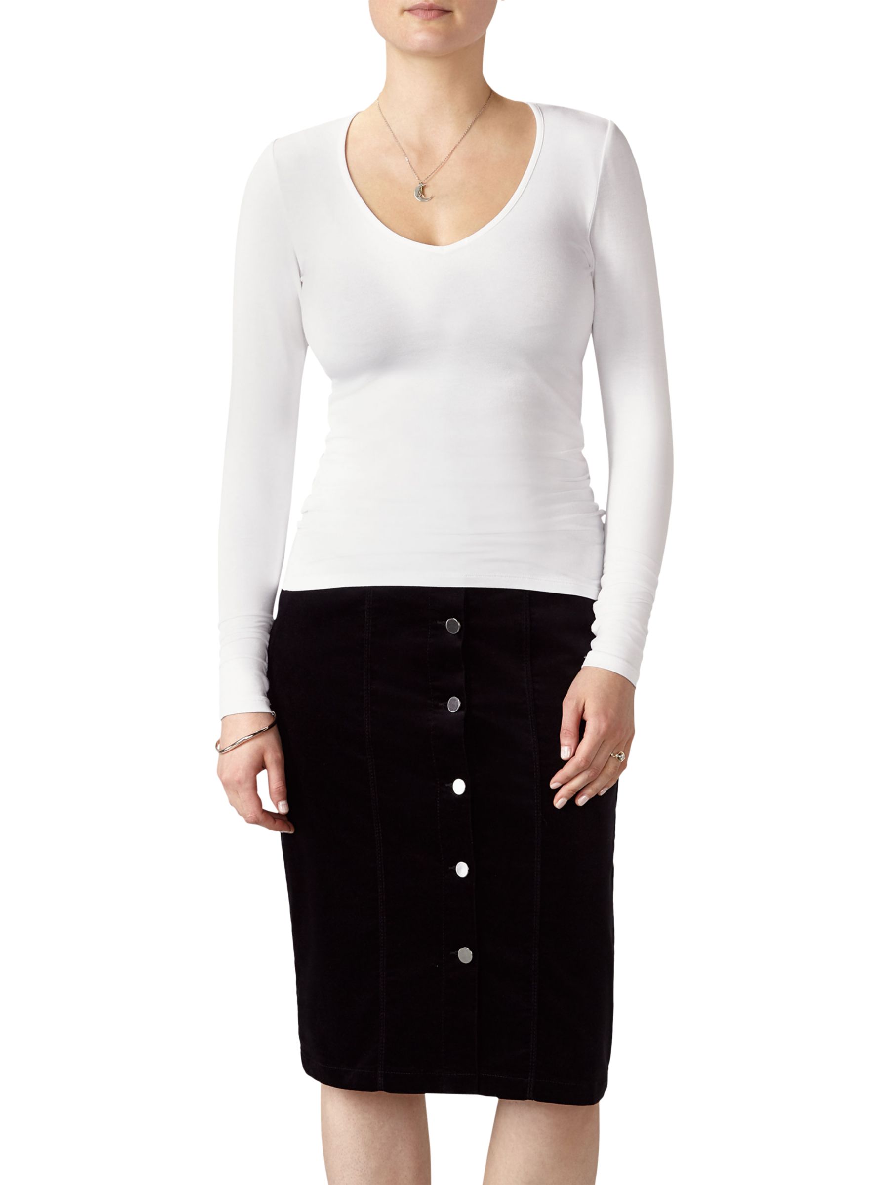 Pure Collection Soft Jersey V Neck Top