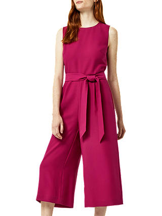 Warehouse Open Back Culotte Jumpsuit, Bright Pink