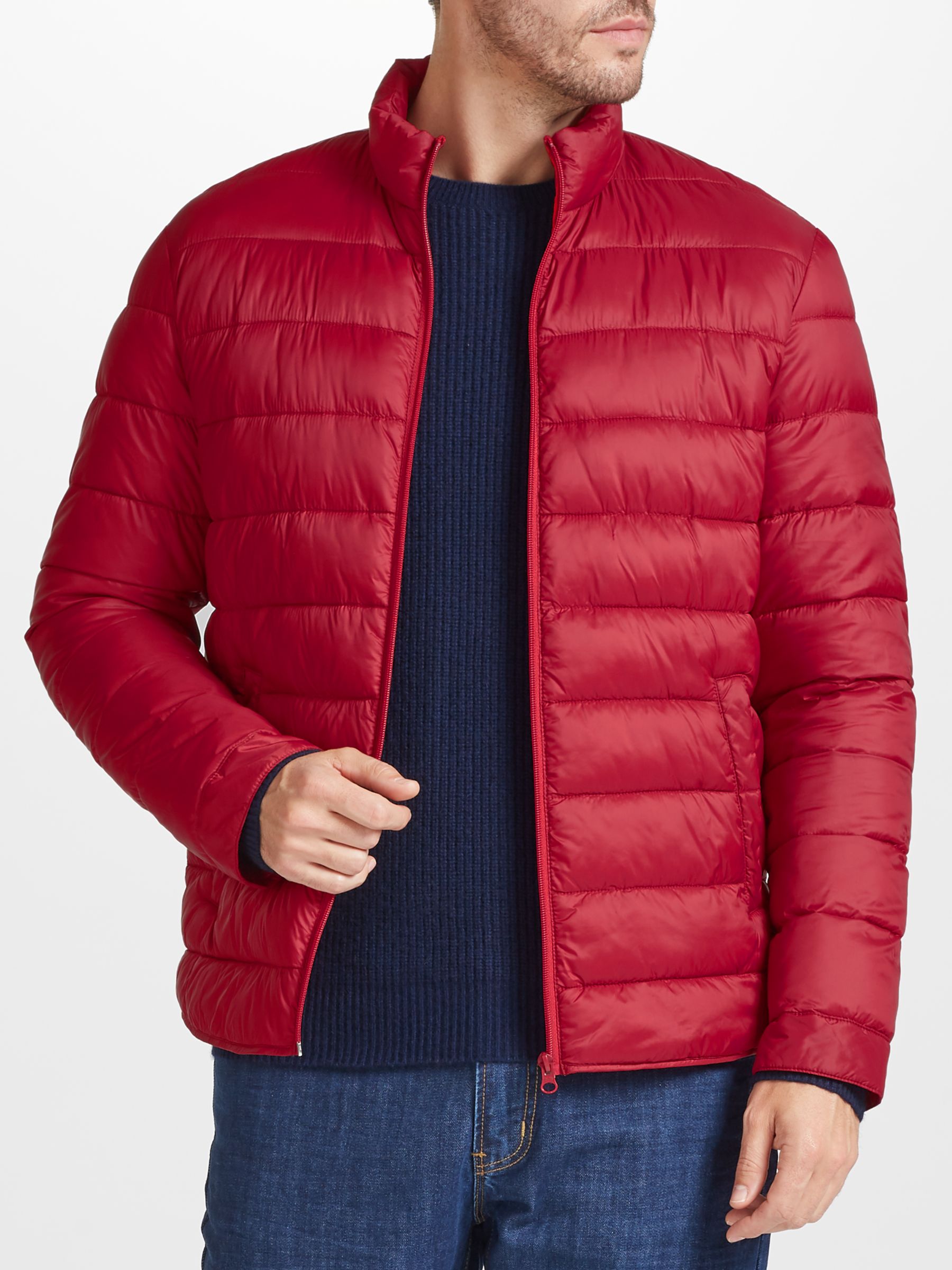 John Lewis & Partners Padded Foldaway Jacket, Red, S