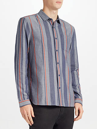 Kin Vertical Stripe Chambray Shirt, Blue