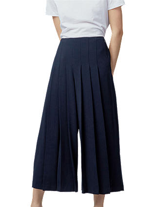 Warehouse Pleated Culottes, Navy