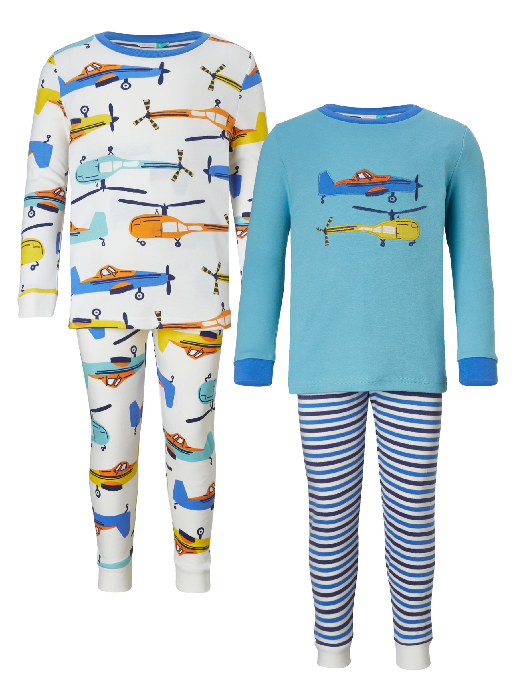 John Lewis Children S Helicopter And Planes Pyjamas Pack Of 2 Multi At John Lewis Partners