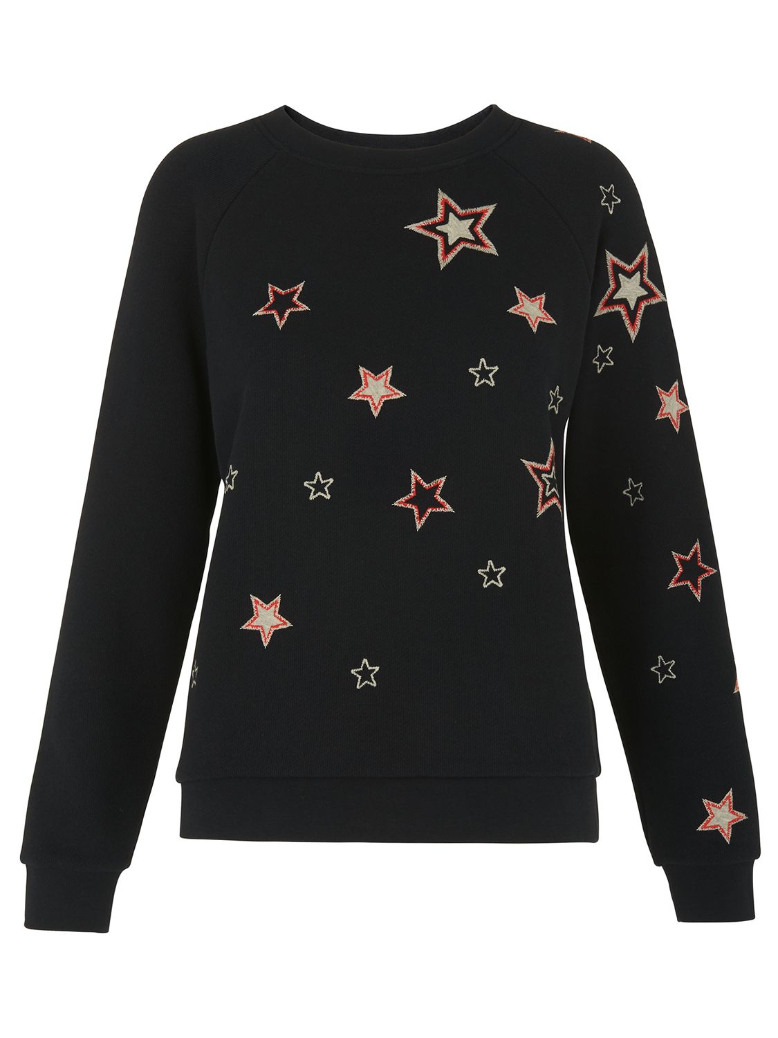 Whistles Scatter Star Embroidered Sweater, Navy