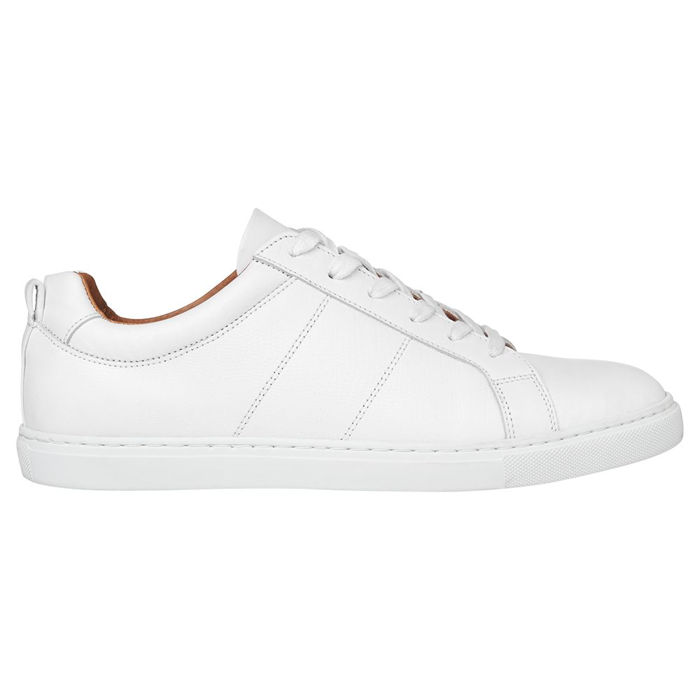 Whistles Koki Lizard Lace Up Trainers, White