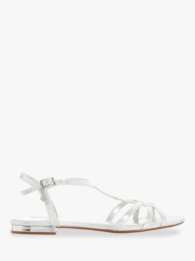 Dune silver deals flat sandals