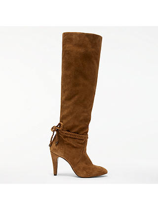 AND/OR Sancia Knee High Slouch Boots, Tan Suede