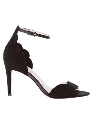 Karen Millen Scallop Edge Stiletto Sandals, Black