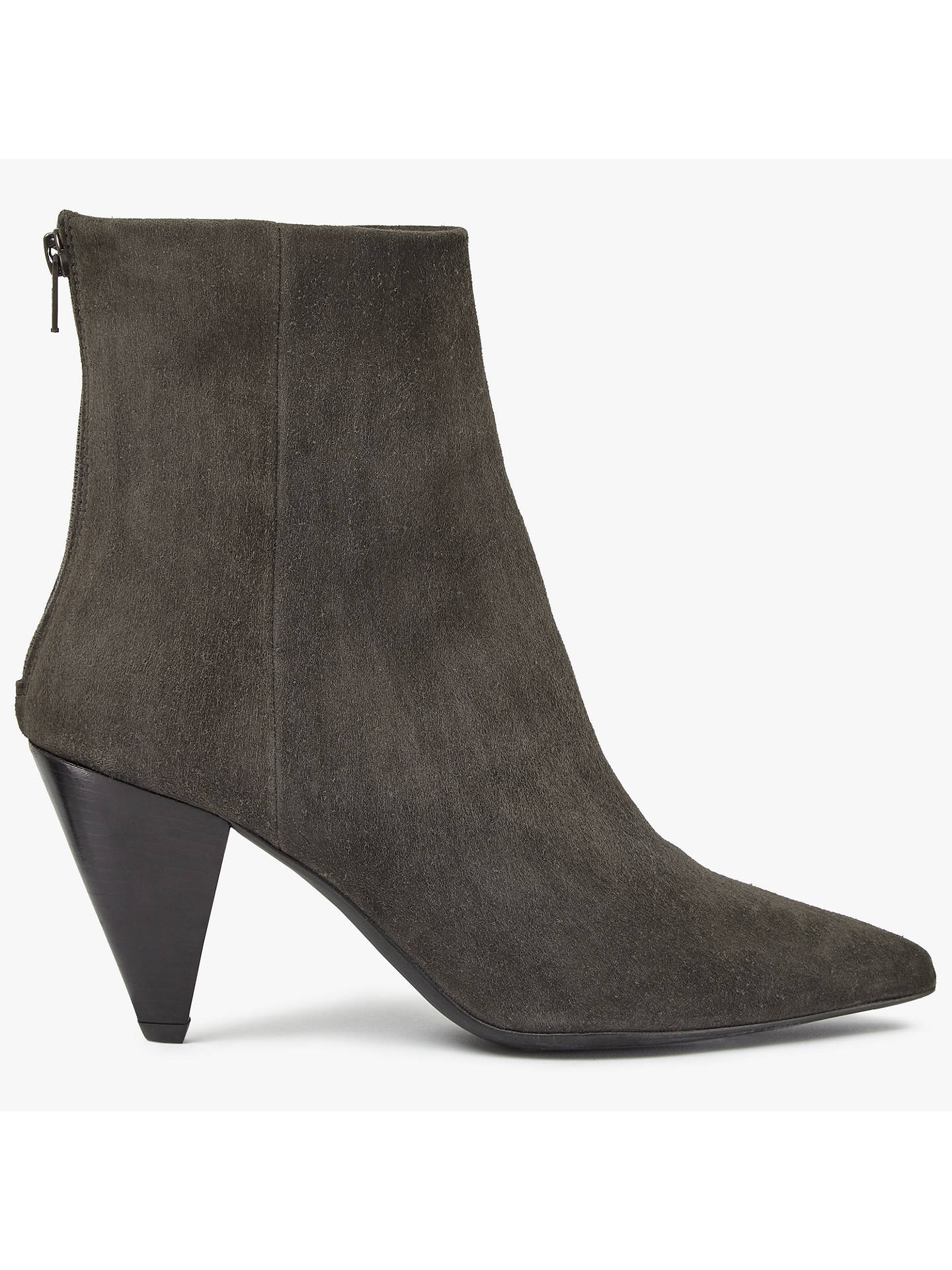 Kin Oddny Cone Heeled Ankle Boots | Dark Grey at John Lewis & Partners